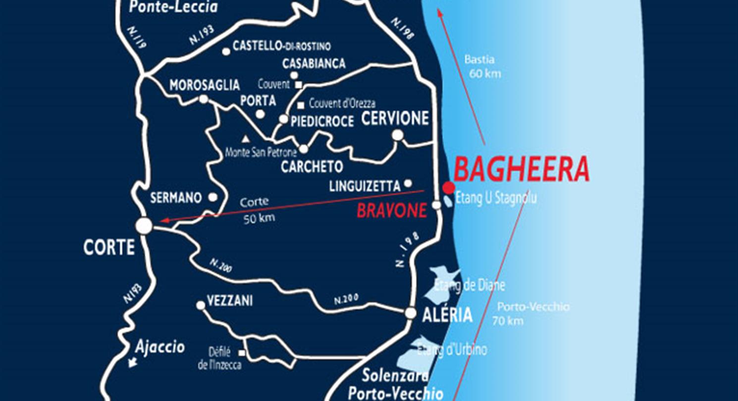 Vliegtuig Corsica - 4 sterren naturistencamping Corsica ten zuiden van Bastia